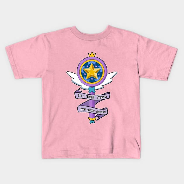 Magical Princess from another dimension Kids T-Shirt by LadyTsundere